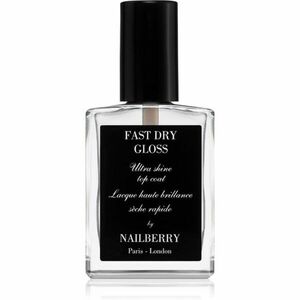 NAILBERRY Fast Dry Gloss Ultra Shine Top Coat gyorsan száradó fedőlakk körmökre 15 ml kép