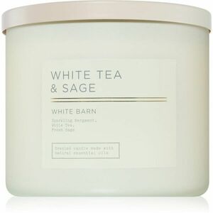 Bath & Body Works White Tea & Sage illatgyertya 411 g kép