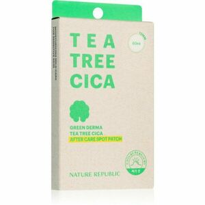 NATURE REPUBLIC Green Derma Tea Tree Cica After Care Spot Patch helyi ápolás a pattanások kezelése által kiszárított és irritált bőrre 60 db kép