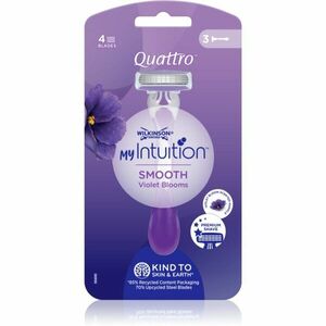 Wilkinson Sword Quattro for Women My Intuition Smooth eldobható borotvák Violet Blooms 3 db kép