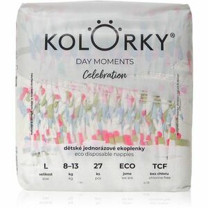 Kolorky DAY Moments Celebration eldobható ÖKO pelenkák Size L 8-13 kg 27 db kép