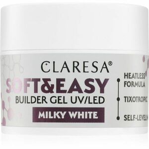 Claresa Soft&Easy Builder Gel alaplakk körmökre árnyalat Milky White 12 g kép