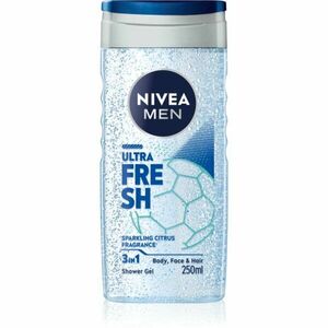 NIVEA MEN Ultra Fresh felfrissítő tusfürdő gél 3 az 1-ben 250 ml kép