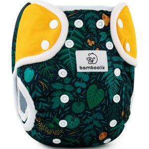 Bamboolik DUO Diaper Cover mosható pelenkakülső patentzáras Emerald Forest + Saffron 1 db kép