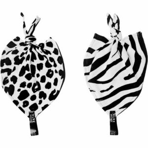 KLRK Home Wild B&W Leopard&Zebra csomózott morzsolgatós szundikendő 26x26 cm 2 db kép