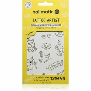 Nailmatic Tattoo Artist Temporary Coloring Tattoos tetoválás gyermekeknek 3 y+ Animals 9x16, 3 cm kép