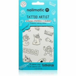 Nailmatic Tattoo Artist Temporary Coloring Tattoos tetoválás gyermekeknek 3 y+ Monsters 9x16, 3 cm kép