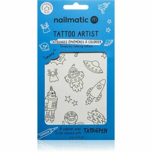 Nailmatic Tattoo Artist Temporary Coloring Tattoos tetoválás gyermekeknek 3 y+ Galaxy 9x16, 3 cm kép