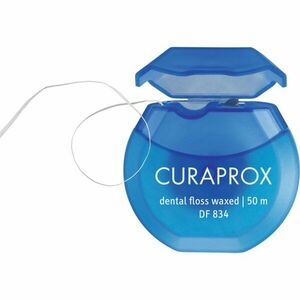 Curaprox Dental Floss Waxed DF 834 Mint fogselyem borsmentával 50m 50 kép