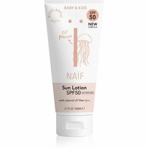 Naif Baby & Kids Sun Lotion SPF 50 napozó krém parfümmentes gyermekeknek születéstől kezdődően SPF 50 200 ml kép