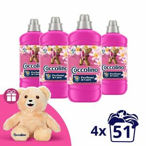 Coccolino Tiare Flower & Red Fruits Öblítő koncentrátum 204 mosás (4x1275ml) + Ajándék Coccolino Maci kép