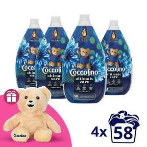 Coccolino Ultimate Care Fresh Sky ultrakoncentrált Öblítő 232 mosás (4x870ml) + Ajándék Coccolino Maci kép