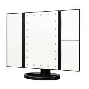 Humanas ml04 kihajtható sminktükör, aaa elem vagy mikro usb, 16 x 23, 5 cm, led 2 nagyító tükör, 21 db led, HUHS3672 kép