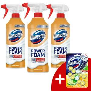 Domestos Power Hab spray Citrus Blast 3x435ml + Ajándék Domestos Duo WC blokk kép