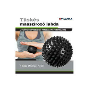 VivaMax Tüskés masszírozó labda 7, 5 cm (fekete) kép