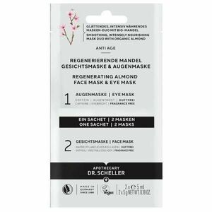 Regeneráló mandulaolajos arc- és szemmaszk készlet - Dr. Scheller Regenerating Almond Face Mask & Eye Mask, 2 x 5 ml kép