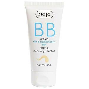 BB krém zsíros/kombinált, vegyes bőrre - Ziaja BB Cream Oily & Combination Skin, SPF 15, árnyalata Natural, 50 ml kép