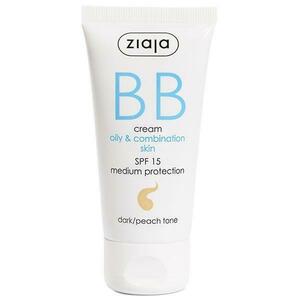 BB krém zsíros/kombinált, vegyes bőrre - Ziaja BB Cream Oily & Combination Skin, SPF 15, árnyalata Dark/ Peach, 50 ml kép