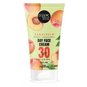 Fényvédő Krém Vegyes vagy Zsíros Arcbőrre, SPF30 UVA+UVB - Organic Shop Sunscreen Day Face Cream Peach+Antioxidants SPF30, 50 ml kép