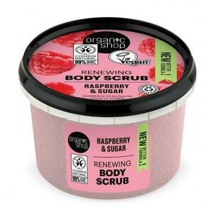 Finom Cukor és Málna Testradír - Organic Shop Renewing Body Scrub Raspberry & Sugar, 250 ml kép