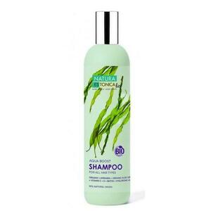 Sampon Hialuronsavval, Aloe Verával és Tengeri Algákkal - Natura Estonica Aqua Boost Shampoo, 400 ml kép