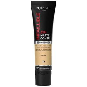 Mattító Alapozó - L'Oreal Paris Infaillible 32H Matte Cover, árnyalat 200 Neutral Undertone, 30 ml kép