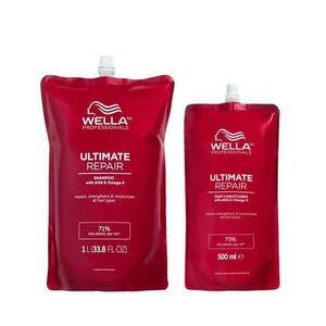 Hajápoló Csomag Javító Hatással Sérült Hajra - Wella Professionals Ultimate Repair: Utántöltő Sampon Ultimate Repair Shampoo, 1000 ml + Utántöltő Balzsam Ultimate Repair Deep Conditio kép