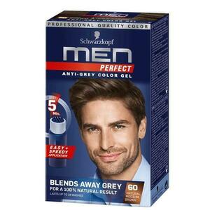 Férfi Hajszínező Gél - Schwarzkopf Men Perfect Anti-Grey Color Gel, árnyalata 60 Természetes Közép Gesztenyebarna kép