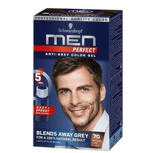 Férfi Hajszínező Gél - Schwarzkopf Men Perfect Anti-Grey Color Gel, árnyalata 70 Természetes Sötét Gesztenyebarna kép