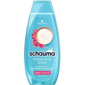 Sampon Rizsvíz és Bazsarózsa Kivonattal, Normál és Száraz Hajra - Schauma Moisture & Shine Shampoo with Rice Water & Peony Scent, 400 ml kép