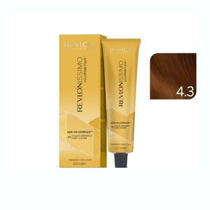 Tartós Hajfesték - Revlon Professional Revlonissimo Colorsmetique Ker-Ha Complex Permanent Hair Color, nuanta 4.3 Medium Golden Brown, 60 ml kép