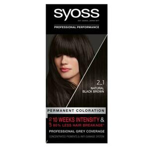 Tartós Hajfesték - Syoss Professional Performance Permanent Coloration Baseline, árnyalata 2-1 Natural Black Brow, 115ml kép