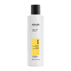 Professzionális Erősítő Sampon Töredezés Ellen Enyhén Elvékonyodott Természetes Hajra - Nioxin System 1 Scalp + Hair Shampoo, 300 ml kép