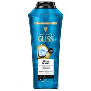 Tengeri Alga és Hialuron Komplexű Hidratáló Sampon Normál és Száraz Hajra - Schwarzkopf Gliss Aqua Revive Moisturizing Shampoo Hyaluron Complex + Marine Algae, 400 ml kép