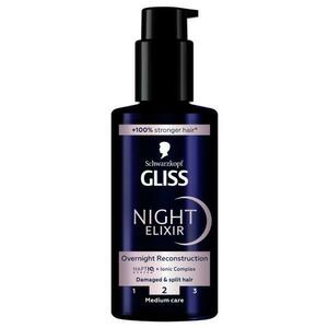 Regeneráló Szérum Sérült és Töredezett Hajra – Schwarzkopf Gliss Night Elixir Overnight Reconstruction, Medium Care, 100 ml kép