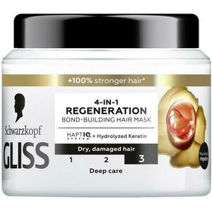 4 az 1-ben Regeneráló Maszk Sérült és Száraz Hajra - Schwarzkopf Gliss 4-in-1 Regeneration Bond-Building Hair Mask, Deep Care, 400 ml kép