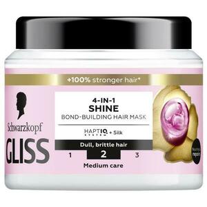 4 az 1-ben Világító Maszk Fénytelen, Törékeny Hajra - Schwarzkopf Gliss 4-in-1 Shine Bond-Building Hair Mask, Medium Care, 400 ml kép