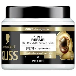 4 az 1-ben Javító Maszk Sérült és Száraz Hajra - Schwarzkopf Gliss 4-in-1 Repair Bond-Building Hair Mask, Deep Care, 400 ml kép