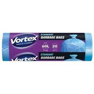 Standard szemeteszsákok, kék - Vortex Garbage Bags, 60 l, 20 db. kép