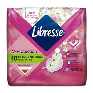 Szárnyas Egészségügyi Betét - Libresse V-Protection Ultra+ Natural with Wings, 10 db. kép