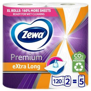 Extra Hosszú Konyhai Papírtörlő, 2 Rétegű - Zewa Premium Extra Long White, 2 tekercs kép