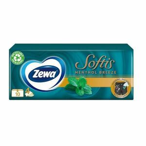 Papír Zsebkendő Mentol Illattal, 4 Rétegű - Zewa Softis Menthol Breeze, 10 db. kép