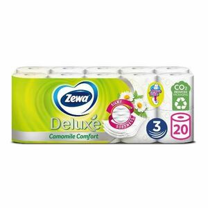 Toalettpapír Kamilla Illattal, 3 Rétegű - Zewa Deluxe Camomile Comfort, 20 tekercs kép