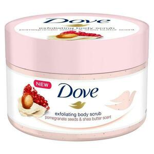 Hámlasztó testradír gránátalma-mag kivonattal és shea vajjal - Dove Exfoliating Body Scrub Pomegranate Seeds & Shea Butter Scent, 225 ml kép