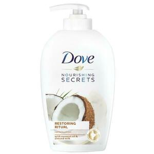 Tápláló Folyékony Szappan Kókuszolajjal és Mandulatejjel - Dove Nourshing Secrets Restoring Ritual Hand Wash with Coconut Oil & Almond Milk, 250 ml kép