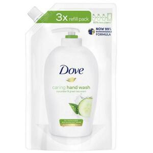 Folyékony Krémes Szappan Uborka és Zöld Tea, Utántöltő Csomagolású - Dove Caring Hand Wash Fresh Touch Cucumber & Grean Tea Scent Refill Pack, 750 ml kép