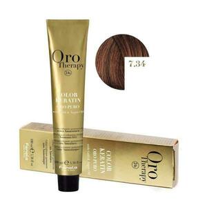 Demipermanens Hajfesték Fanola Oro Therapy Color Keratin 7.34 Rezes Arany Szőke, 100ml kép