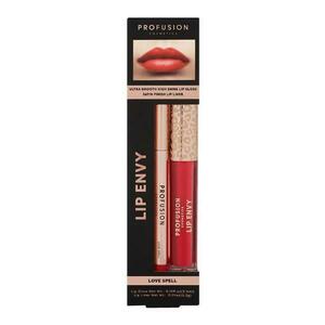 Ultra sima és fényes szájfény és ajakceruza szatén bevonattal - Profusion Cosmetics Lip Envy Love Spell, 1 csomag kép