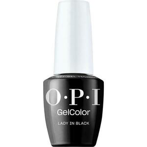 Félpermanens Vegán és Hemamentes Körömlakk - OPI Gel Color, árnyalata Lady in Black™, 15 ml kép