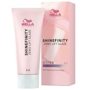 Demipermanens Áttetsző Hajfesték - Wella Professionals Shinefinity Zero Lift Glaze, árnyalata 07/59 Strawberry Wine (középszőke szürke mahagóni), 60 ml kép